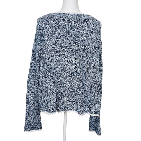 WILDFOX Oxford Queen Melange Long Sleeve Lace Up Neck Sweater Womens Small - Picture 6 of 13